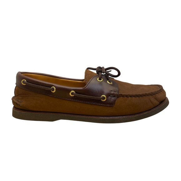 Sperry Men’s Brown Leather Gold Cup Casual Slip-On Moc Toe Boat Shoes Size 11 M - Picture 1 of 8
